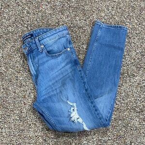 Calvin Klein Mens Distressed Blue Skinny Jeans